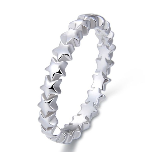 Jewelry - LAST ONE! 925 Sterling Star Eternity Stacking Ring